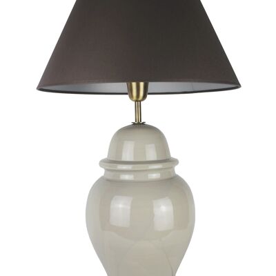 Lampe de table pied de lampe céramique temple vase gris 52 cm