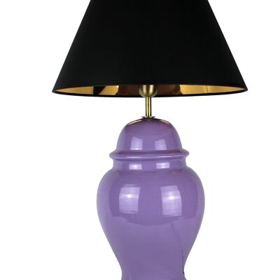 Lámpara de mesa base de lámpara templo de cerámica florero violeta 52 cm