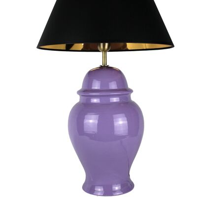 Lampada da tavolo base portalampada in ceramica vaso tempio viola 52 cm