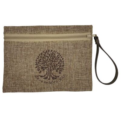 Pouch M, “Life is beautiful” shimmering jute