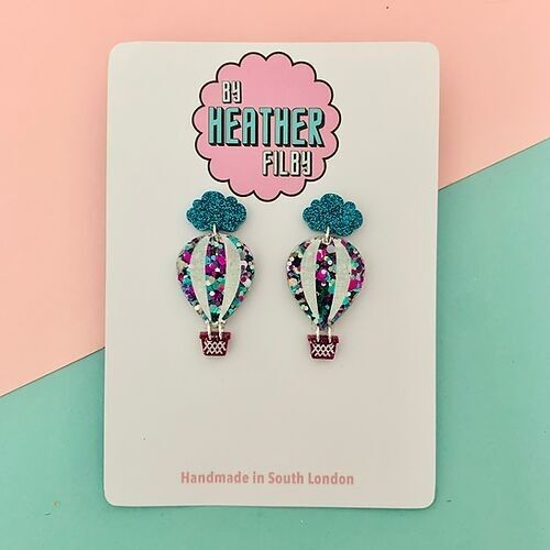 Hot Air Balloon Glitter Earrings