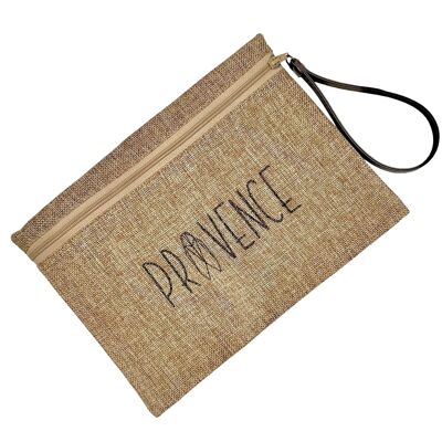 M pouch, "Provence" shimmering jute