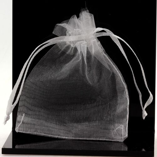 Sacs-cadeaux Organza. 100 PCS Sachets couleur Blanc en Organza pour Bijoux, Cadeaux. Pochettes Organza.