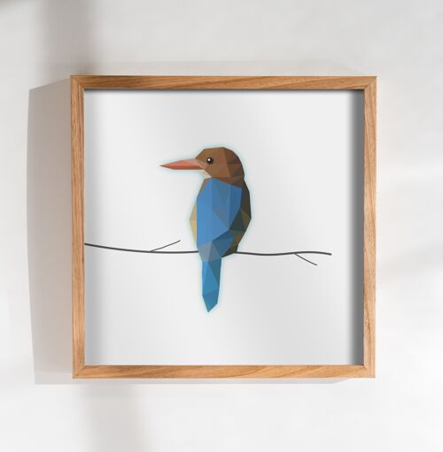 Kingfisher Print, Minimalist Wall Art