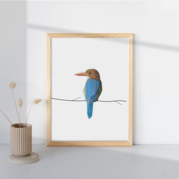 Impression Kingfisher, Art mural minimaliste 2