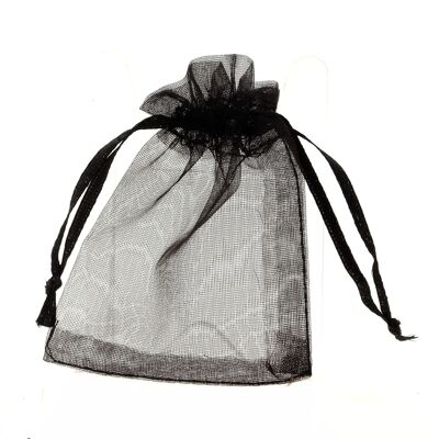 Sacs-cadeaux Organza. 100 PCS Sachets couleur Noir en Organza pour Bijoux, Cadeaux. Pochettes Organza.