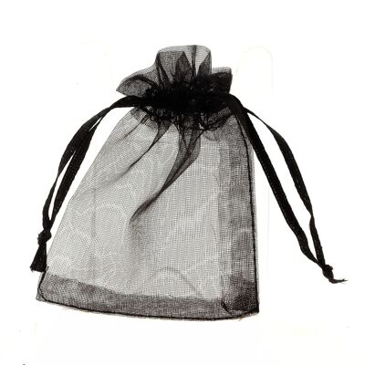 Organza-Geschenktüten. 100 Stück schwarze Organzabeutel für Schmuck, Geschenke. Organzabeutel.