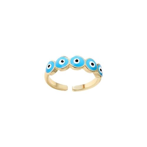 Evil Eye Ring, Gold, Golden Eyes (#3), Turquoise
