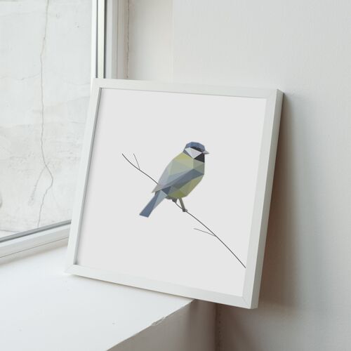 Great Tit Print, Minimalist Wall Art