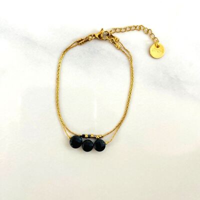 Pulsera doble luna Mini luna Negra