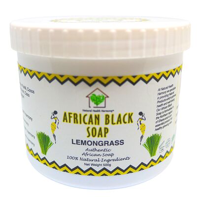 Afrikanische schwarze Seifenschale Zitronengras 500g