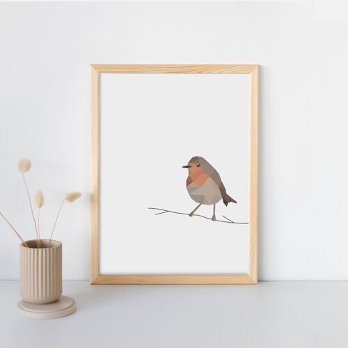 Robin Wall Print, Minimalist Wall Art