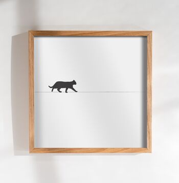 Impression de chat noir, art mural minimaliste 2