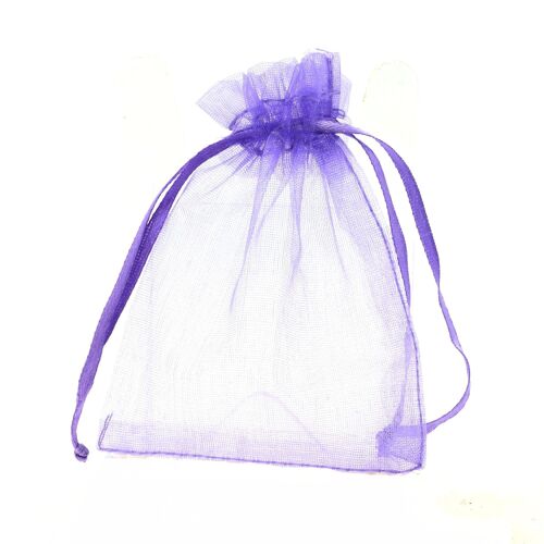 Sacs-cadeaux Organza. 100 PCS Sachets couleur Lavande en Organza pour Bijoux, Cadeaux. Pochettes Organza.