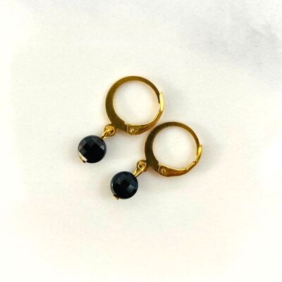 Mini Moon Earrings Black
