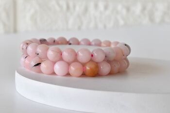Pink Opal Bracelet, Crystal Bracelet (Mastering Fear and Wisdom) 2