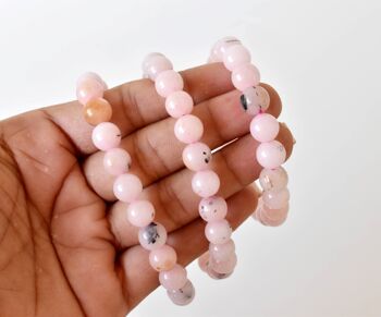 Pink Opal Bracelet, Crystal Bracelet (Mastering Fear and Wisdom) 10