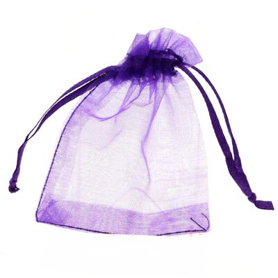 Sacs-cadeaux Organza. 100 PCS Sachets couleur Violet en Organza pour Bijoux, Cadeaux. Pochettes Organza.