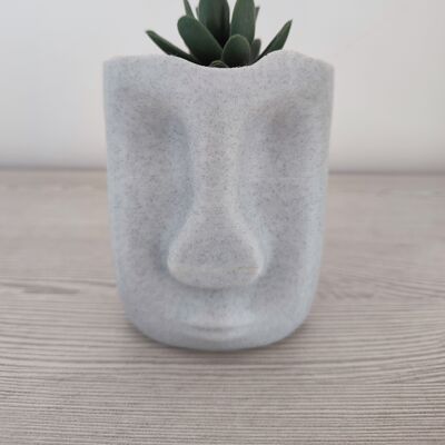 Totem Shaped Flower Pot with Face - Home and Garden Decoration