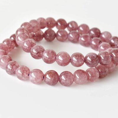 Bracciale con tormalina rosa, bracciale con cristalli (passione e altruismo)