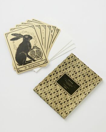 Cartes postales de contes de tarot, paquet de 6 en métal doré 2
