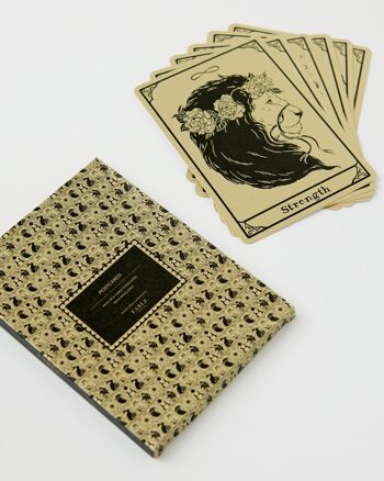 Cartes postales de contes de tarot, paquet de 6 en métal doré 4