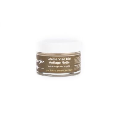 Crema facial de noche antiedad ecológica con aceite Evo, 50 ml (paquete de 6 unidades)