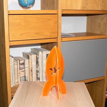 Figurine décorative Fusée Orange 2