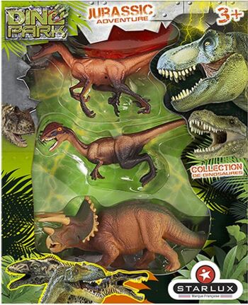 STARLUX - Assortiment de 2 Coffrets de 3 Dinosaures Dinopark Jurassic Adventure - 815032 1