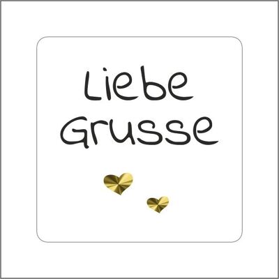 Liebe Grusse - wish label - roll of 500 pieces