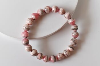 Rhodochrosite Bracelet, Crystal Bracelet (Compassion and Relaxation) 8