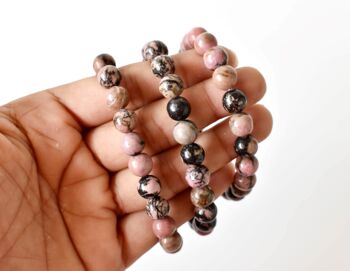 Rhodonite Bracelet, Crystal Bracelet (Empathy and Dispelling Negative Energy) 9