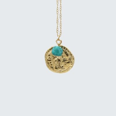 Collier médaille turquoise  HORUS