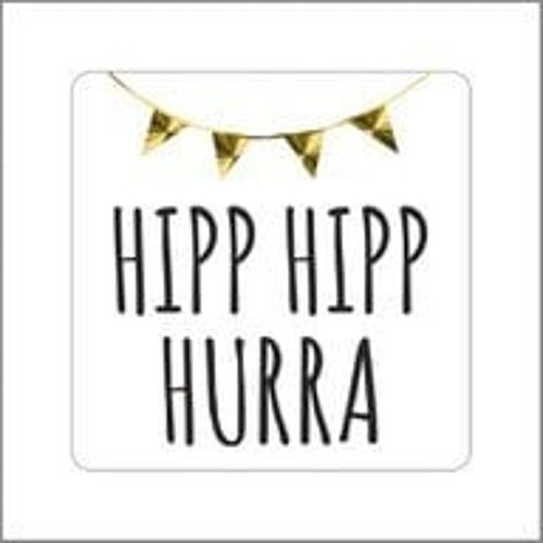 Hipp Hipp Hurra - wensetiket - rol van 500 stuks