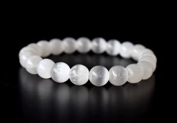 Selenite Bracelet, Crystal Bracelet (Aura Cleansing and Connection ) 6