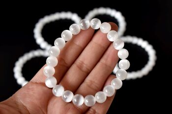 Selenite Bracelet, Crystal Bracelet (Aura Cleansing and Connection ) 10