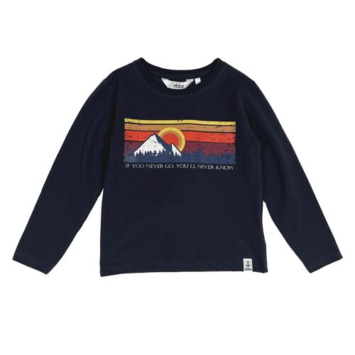 Crawford l/s t-shirt mountain navy print