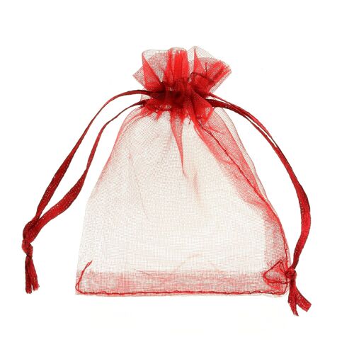 Sacs-cadeaux Organza. 100 PCS Sachets couleur Rouge Bordeaux en Organza pour Bijoux, Cadeaux. Pochettes Organza.