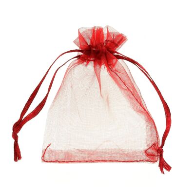Bolsas de regalo de organza. 100 bolsas de organza de color rojo burdeos para joyería, regalos. Bolsas de organza.
