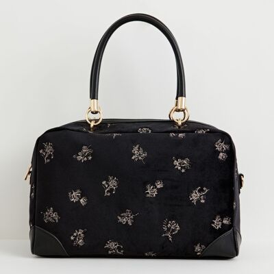 Sac Brodé Hepsie Velours Noir