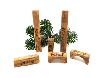 Crèche de Noël "MODERN LIFE" en bois d'olivier 2