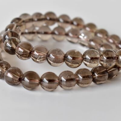 Smokey Quartz Bracelet, Crystal Bracelet (Depression and Abundance)