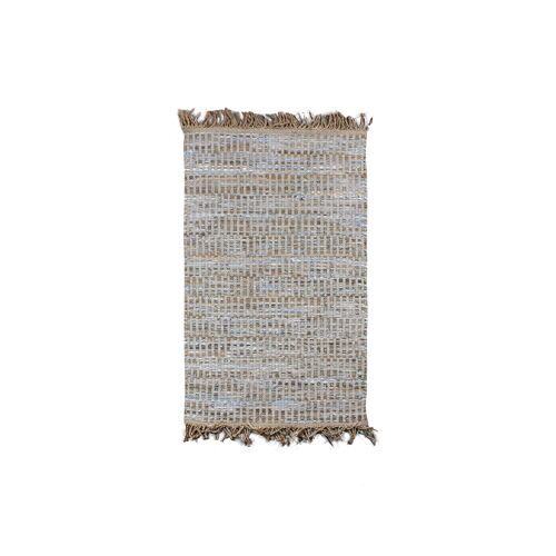 TAPIS EN CUIR JUTE ET COTON TISSÉ A LA MAIN TAUPE 90X150CM ALTAY