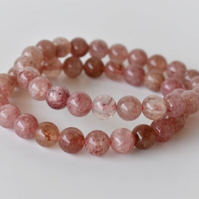 Strawberry Quartz Bracelet, Crystal Bracelet (Enhancing and Intuition)