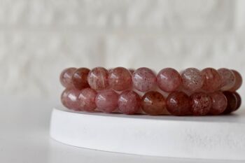 Strawberry Quartz Bracelet, Crystal Bracelet (Enhancing and Intuition ) 2