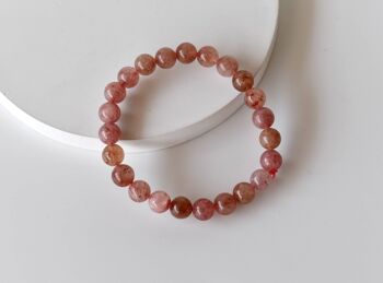Strawberry Quartz Bracelet, Crystal Bracelet (Enhancing and Intuition ) 6