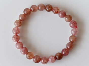 Strawberry Quartz Bracelet, Crystal Bracelet (Enhancing and Intuition ) 7