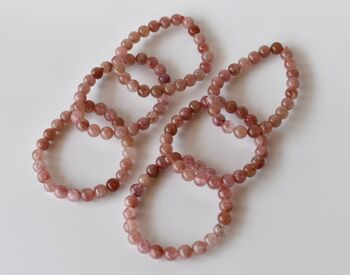Strawberry Quartz Bracelet, Crystal Bracelet (Enhancing and Intuition ) 8