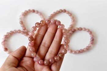 Strawberry Quartz Bracelet, Crystal Bracelet (Enhancing and Intuition ) 10