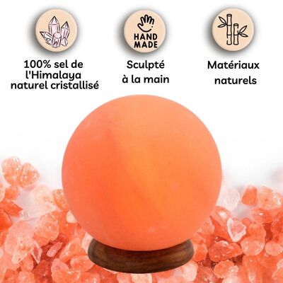 Lampada Lunare in Cristallo di Sale dell'Himalaya 1,9 Kg - Materiale Naturale - Idea Regalo e Decorazione